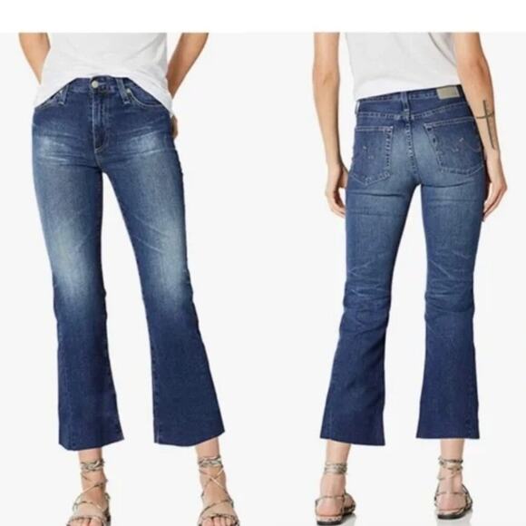 AG Adriano Goldschmied Quinne High Rise Cropped Kick-Flare Jeans - Picture 1 of 11